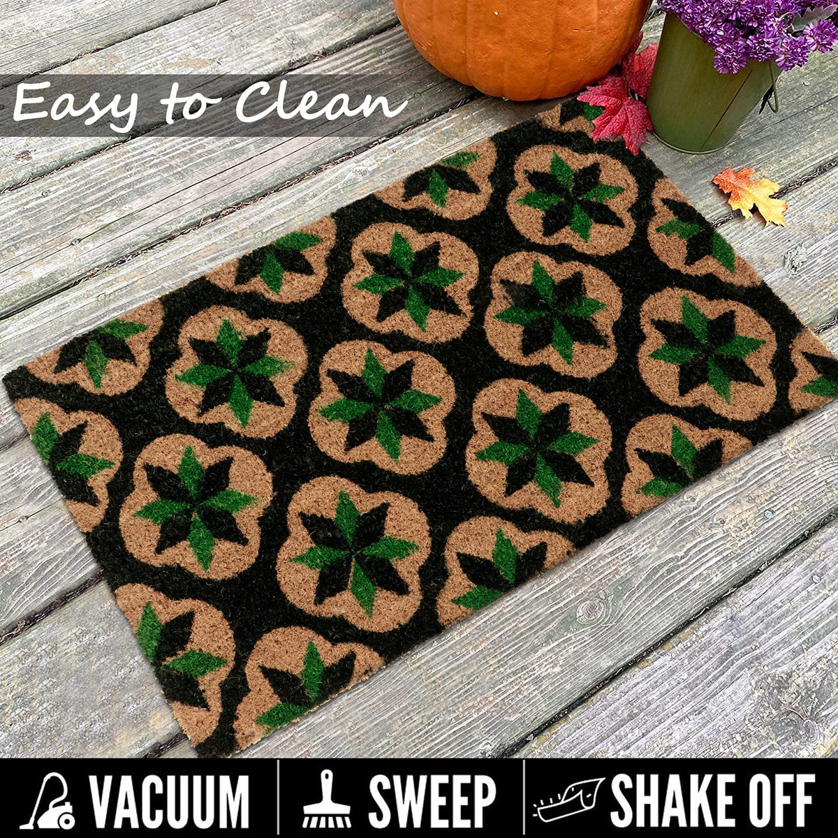 Coir Entrance Door Mat with Anti-Slip PVC Backing