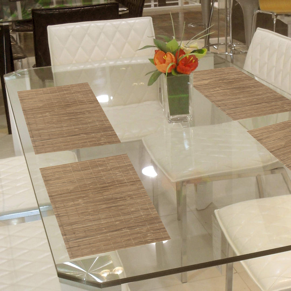 handwoven bamboo table mat texture heat resistant design | Hokipo