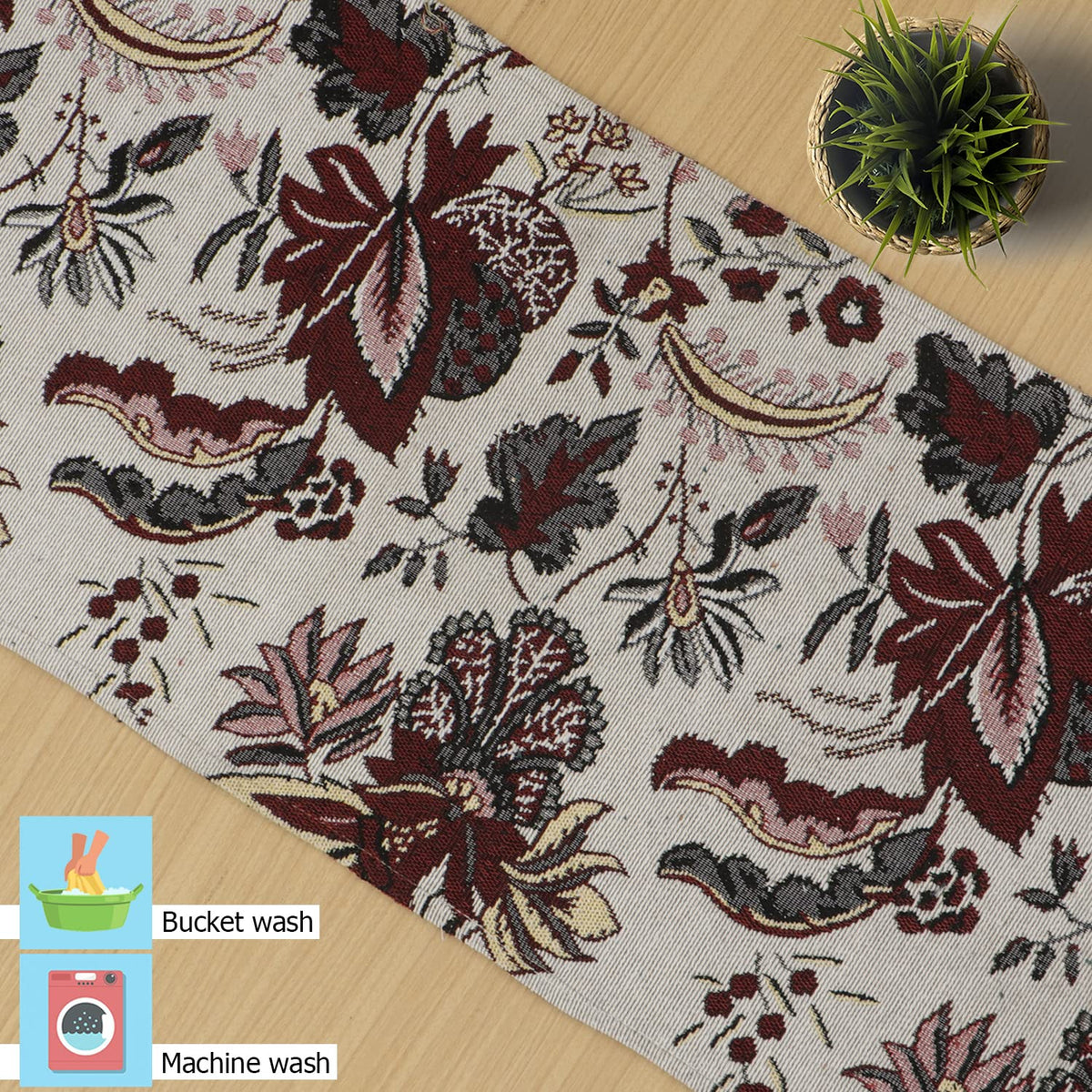 Cotton Jacquard Dining Table Mats, White Spring Flower