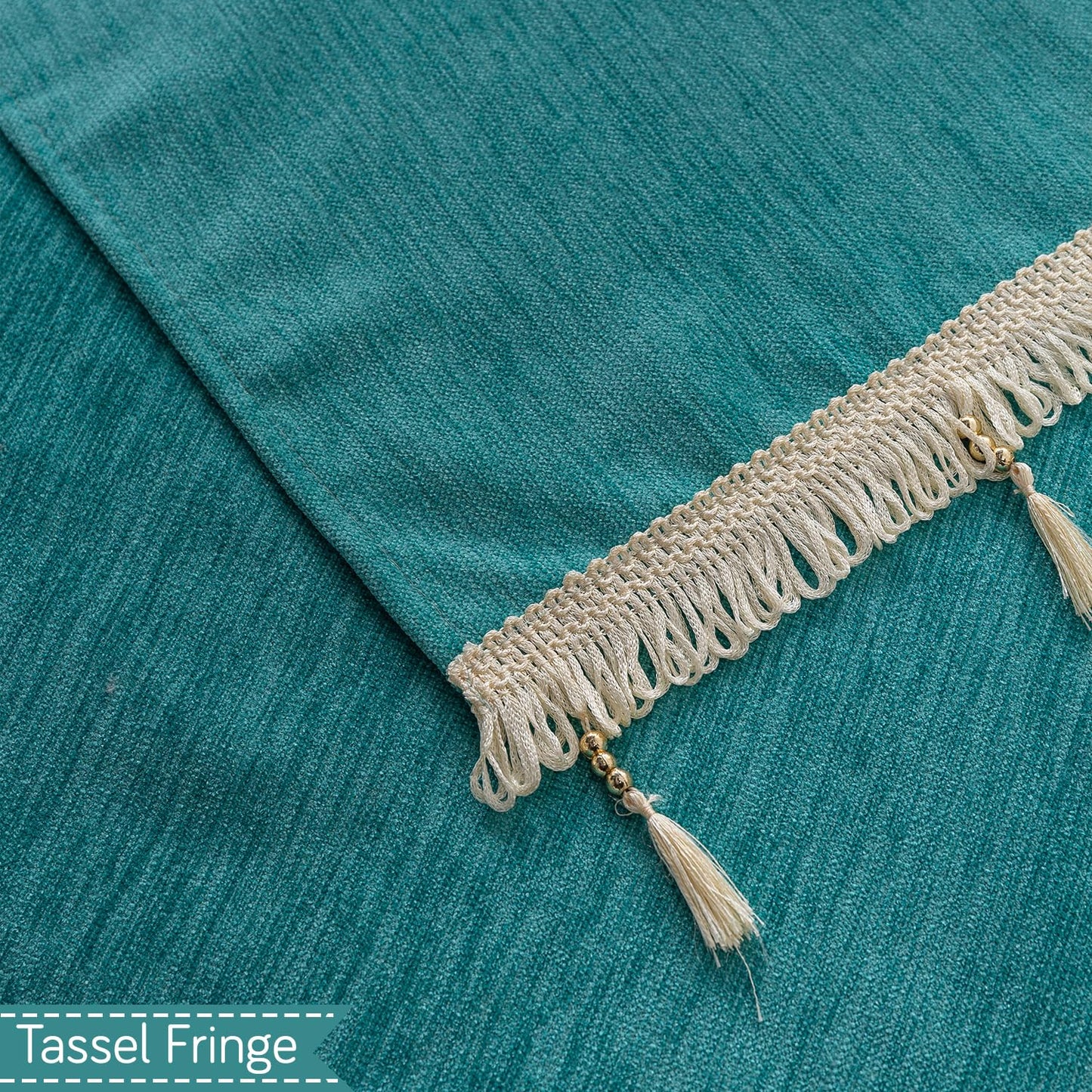 Serenity Tassel Chenille Sofa Cover with Tassel – Ocean Teal