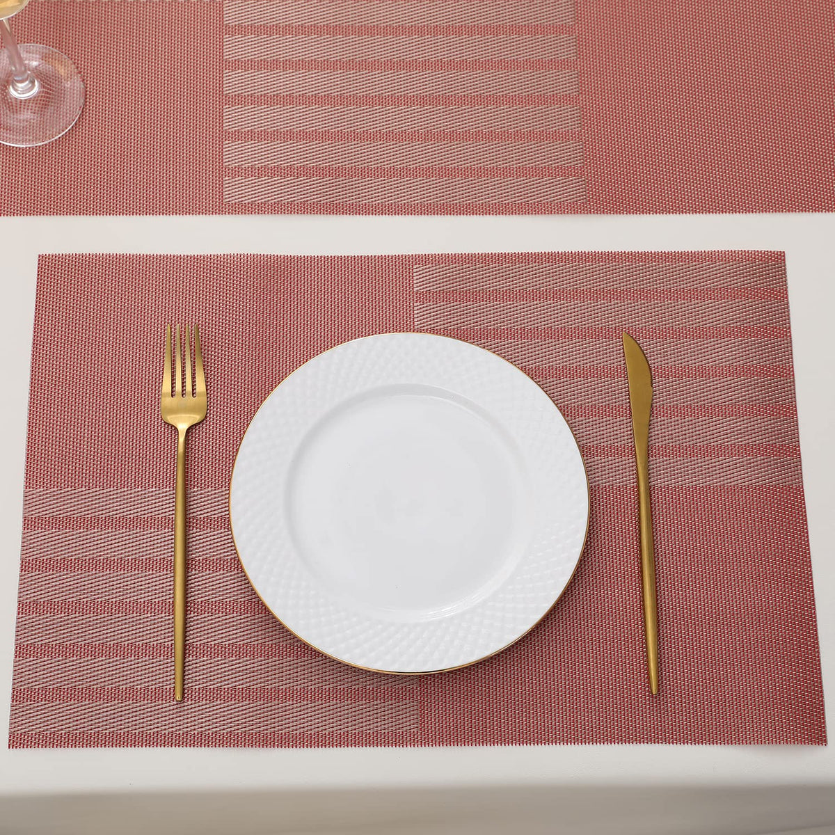 PVC Dining Table Mats, Red