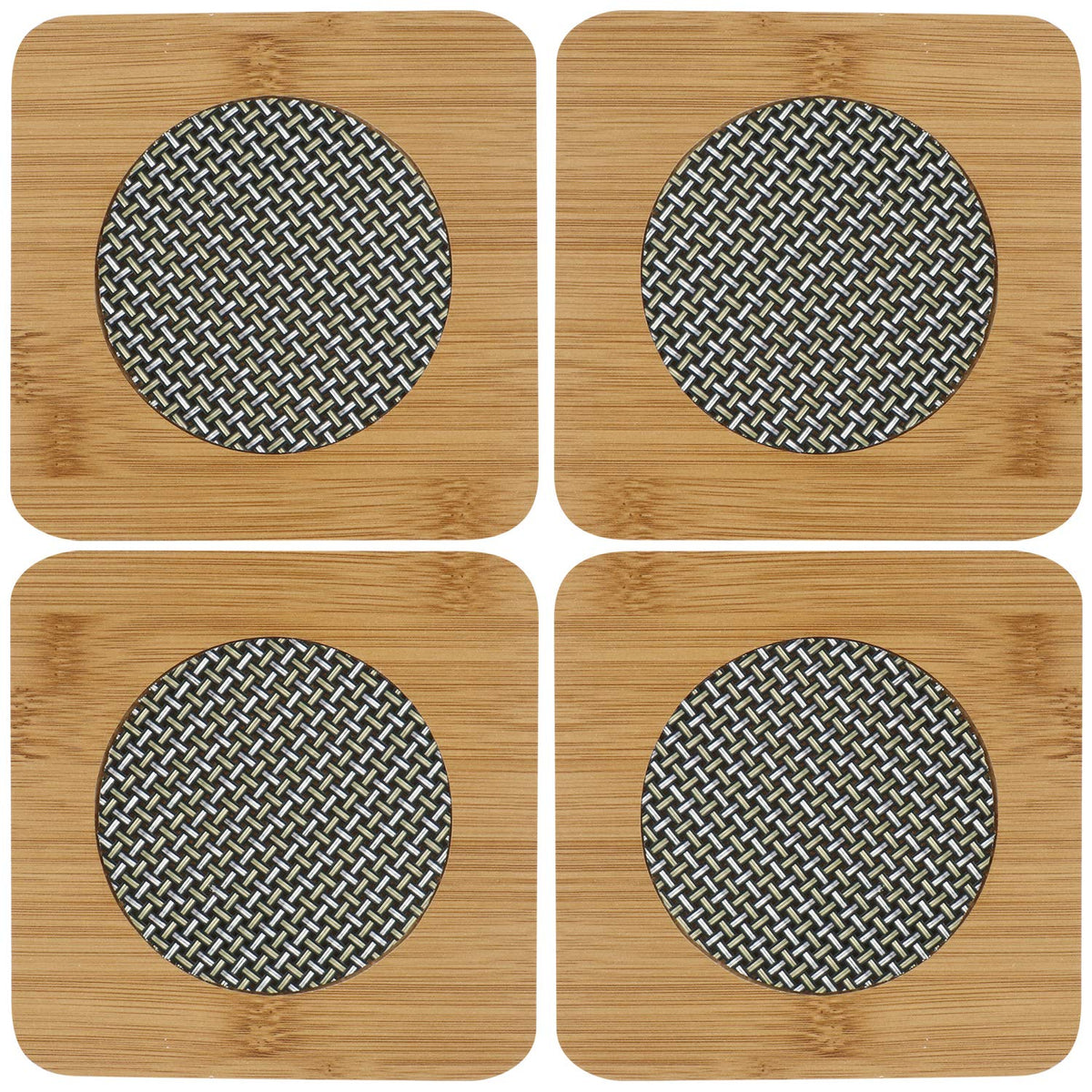 Eco-Friendly Bamboo Wooden Coasters for Dining Table Heat Pad for Kitchen - Pack of 2/4/6