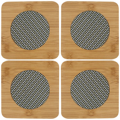 HOKIPO Eco-Friendly Bamboo Wooden Coasters for Dining Table Heat Pad for Kitchen - Pack of 2/4/6