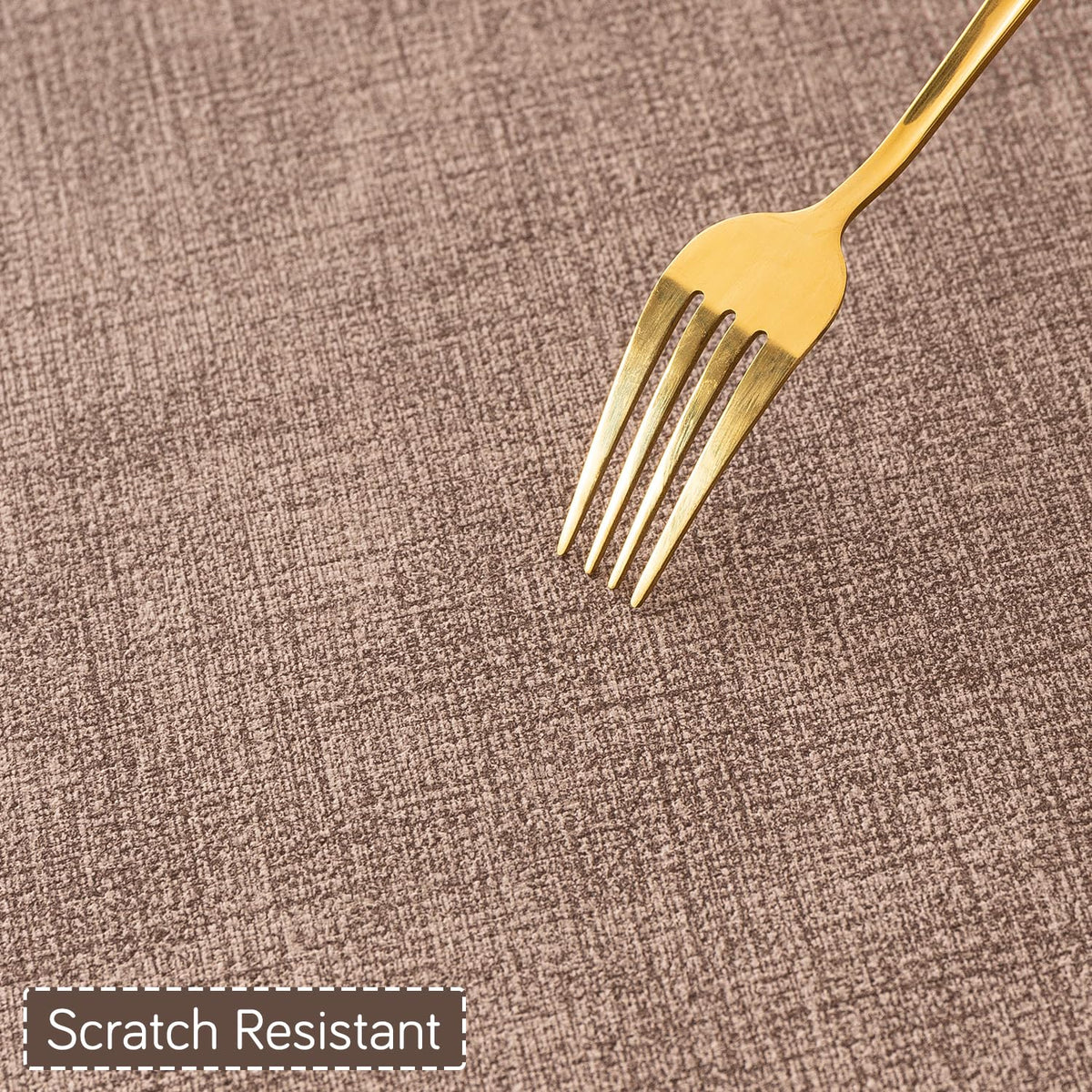 Modern Weaves Royal Luxe Faux Leather Mats for Dining Table - Cocoa Brown