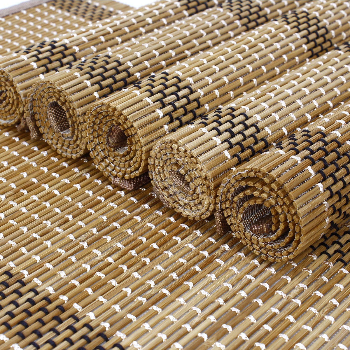 Buy tortilla brown colour reversible bamboo table mats set of 6 | Hokipo