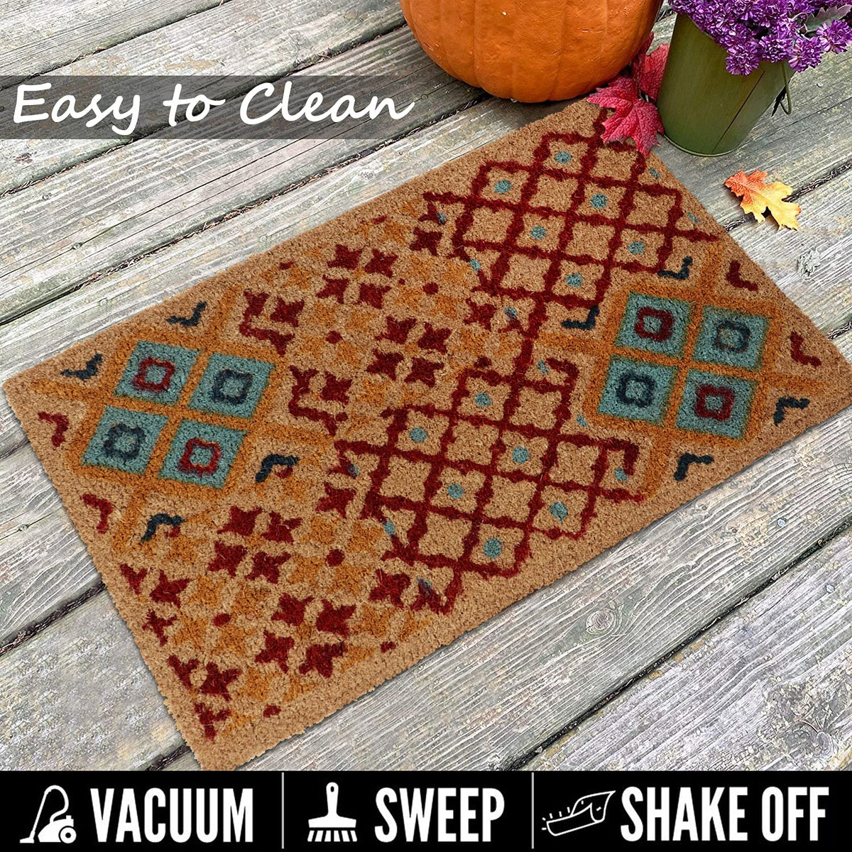 Coir Entrance Door Mat with Anti-Slip PVC Backing