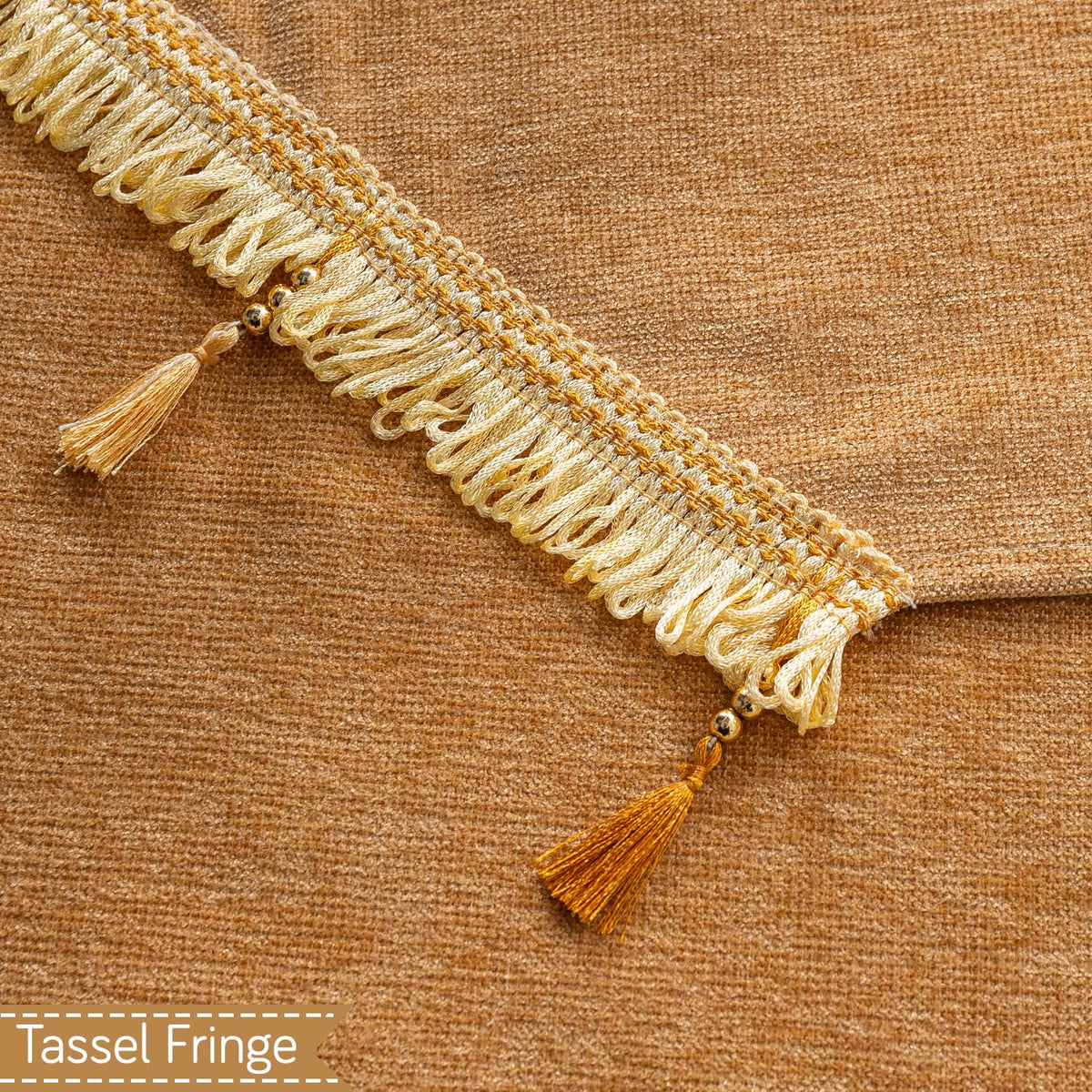 Serenity Tassel Chenille Sofa Cover with Tassel – Sunlit Amber