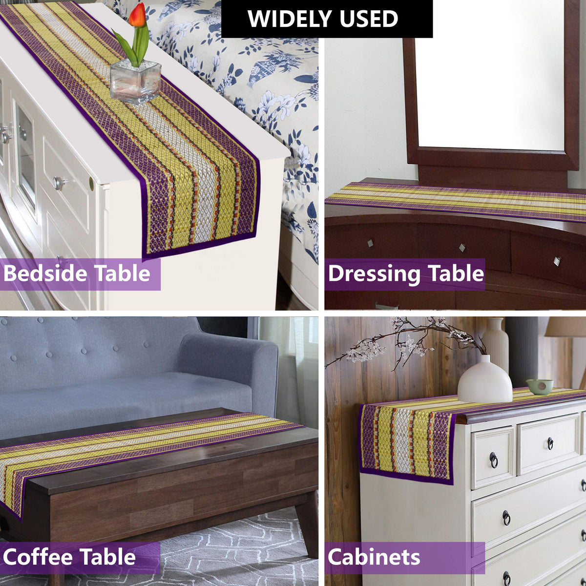 Buy Purple Colour Table Runner With Widely Used For Bedside Table, Dressing Table, Coffee Table & Cabinets | HOKIPO