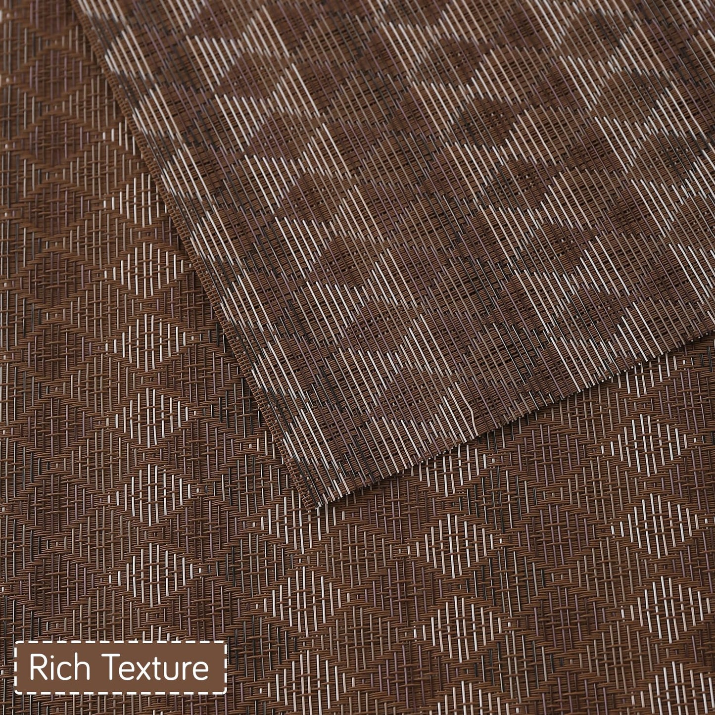 RhombusEcho Washable PVC Mats for Dining Table - Taupe Brown