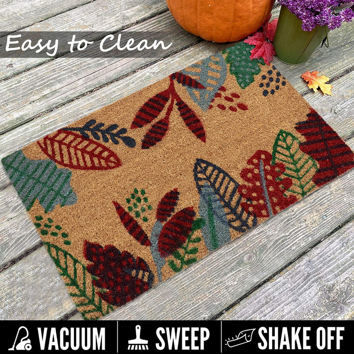 Coir Entrance Door Mat with Anti-Slip PVC Backing