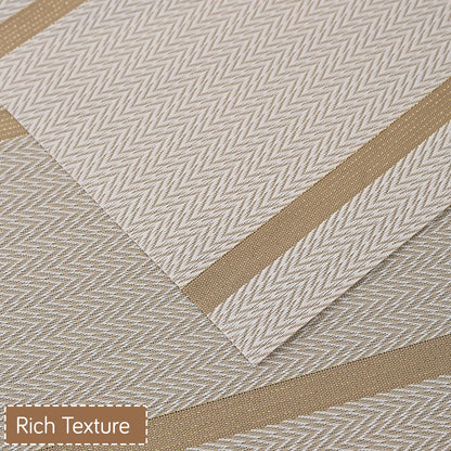 Chevron Stripes PVC Mats for Dining Table - Warm White