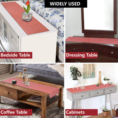 Cotton Ribbed Washable Table Runner for Dining Table 4 Seater, 12x54 Inches, Red