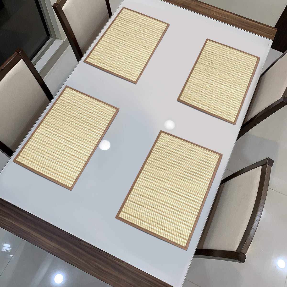 Heat Resistant Bamboo Dinner Mats, Brown