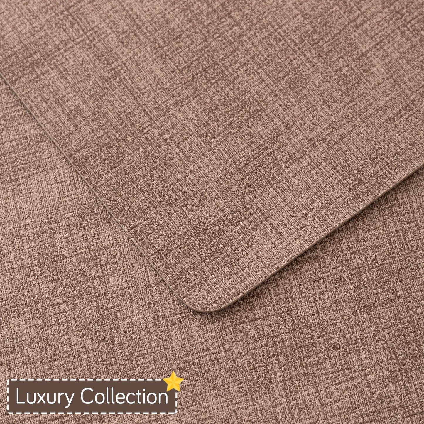 Modern Weaves Royal Luxe Faux Leather Mats for Dining Table - Cocoa Brown