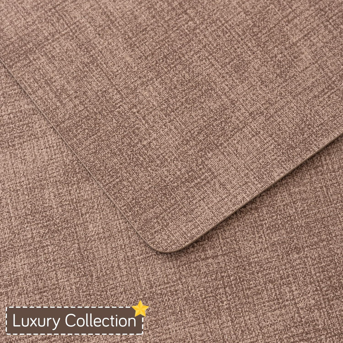 Modern Weaves Royal Luxe Faux Leather Mats for Dining Table - Cocoa Brown