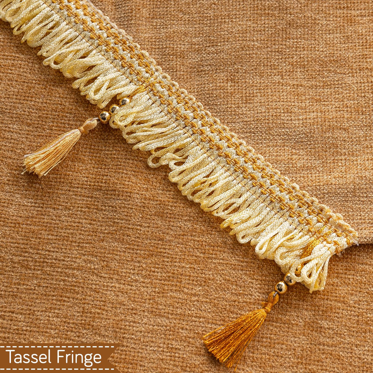 Serenity Tassel Chenille Sofa Cover with Tassel – Sunlit Amber