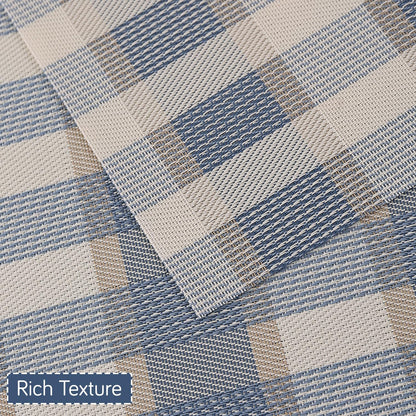 Classic Checks PVC Washable Mats for Dining Table - Pacific Blue