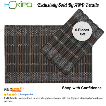 Heat Resistant Bamboo Placemats Set of 6 Dining Table Mats, 45x30 cm