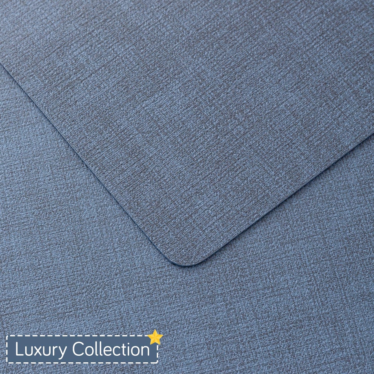 Modern Weaves Royal Luxe Faux Leather Mats for Dining Table - Navy Blue