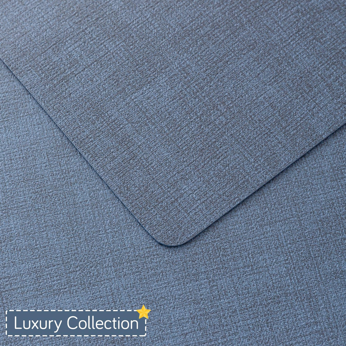 Modern Weaves Royal Luxe Faux Leather Mats for Dining Table - Navy Blue
