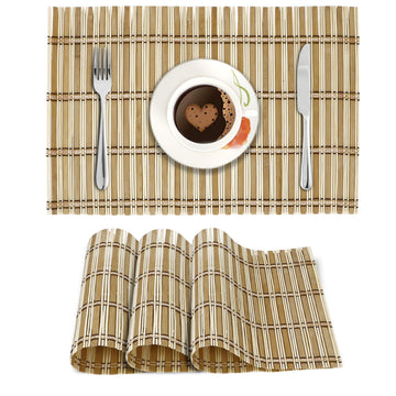 Heat Resistant Placemats Set of 4 Dining Table Mats, 45x30 cm, Hazelnut Brown