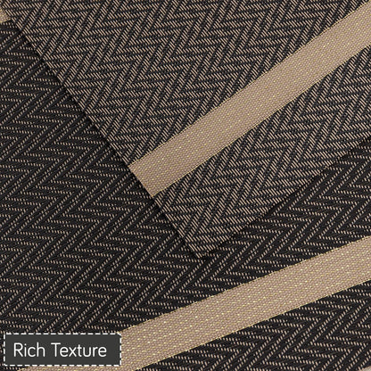 Chevron Stripes PVC Mats for Dining Table - Ebony Black