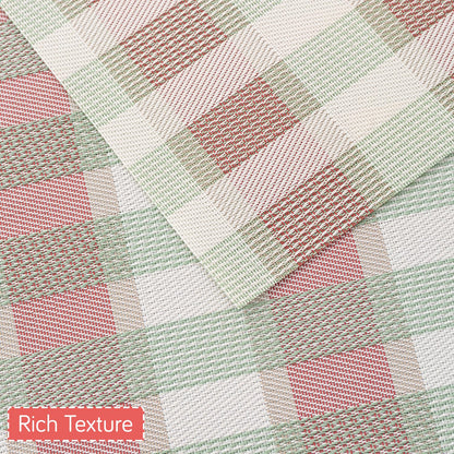 Classic Checks PVC Washable Mats for Dining Table - Mint Green