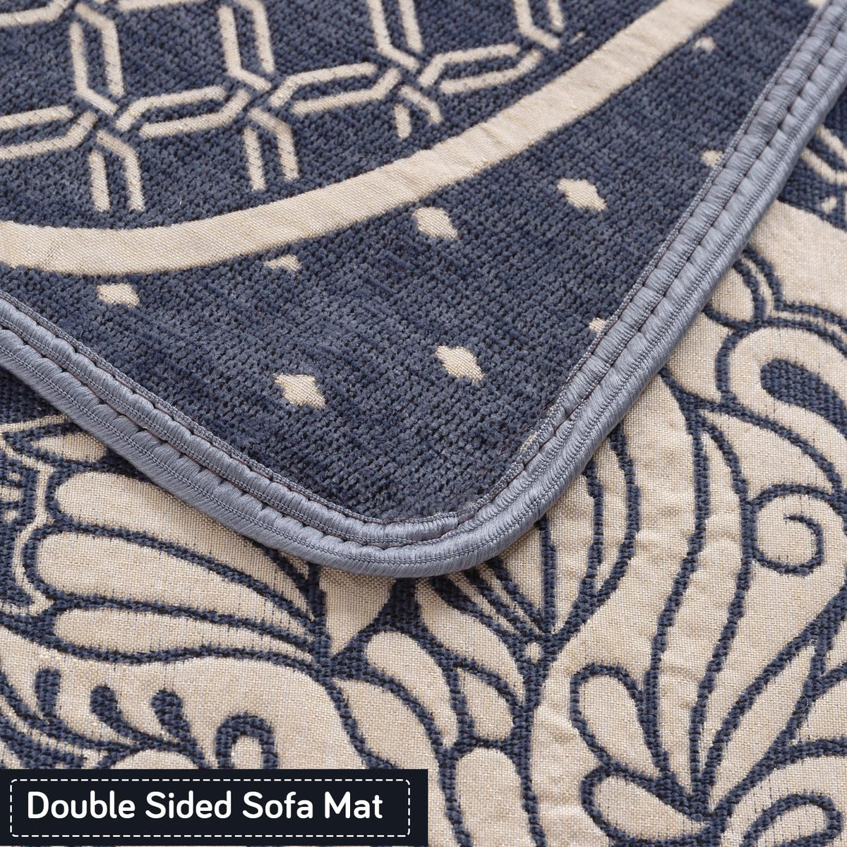 Woven Edit Chenille Jacquard Reversible 5-Seater Sofa Cover (3+1+1), Midnight Paisley