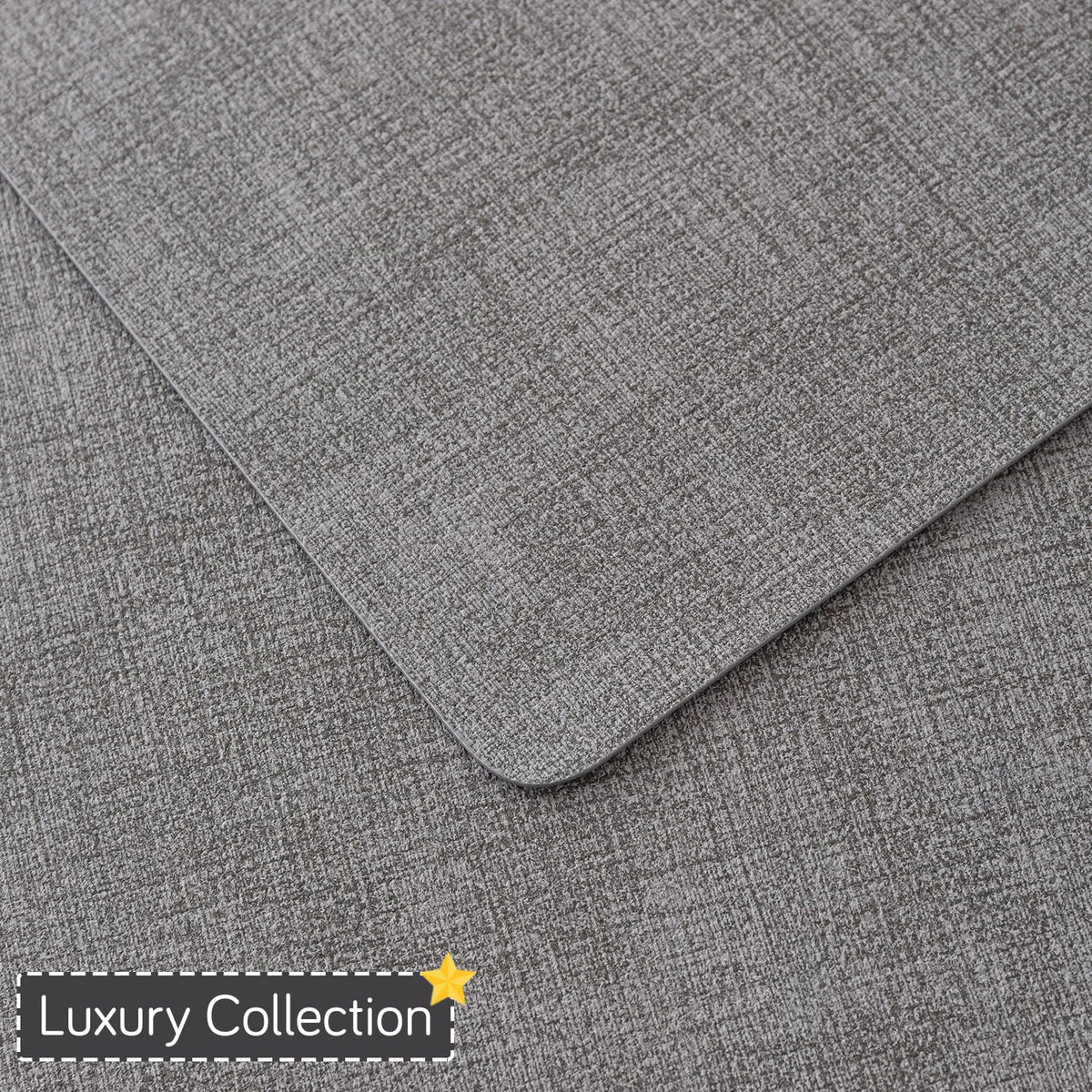 Modern Weaves Royal Luxe Faux Leather Mats for Dining Table - Charcoal Grey