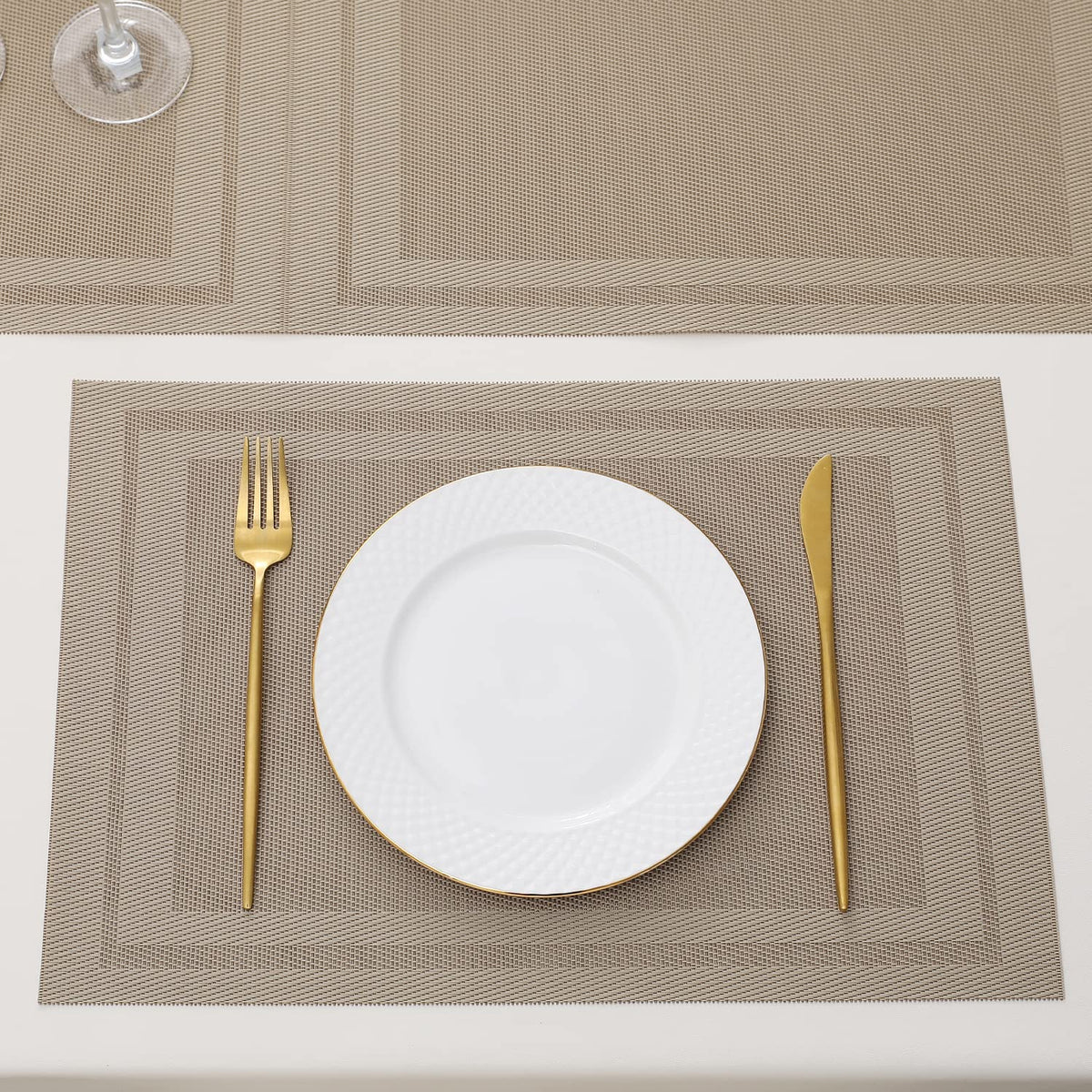 PVC Dining Table Mats, Beige