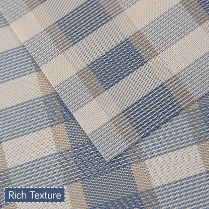 Classic Checks PVC Washable Mats for Dining Table - Pacific Blue