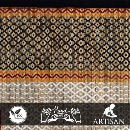 Natural Handmade Madurkathi Large Chatai Mats for Home, Black