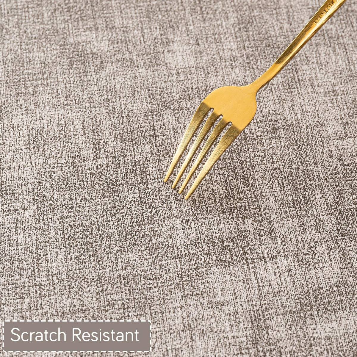Modern Weaves Royal Luxe Faux Leather Mats for Dining Table - Fog Grey