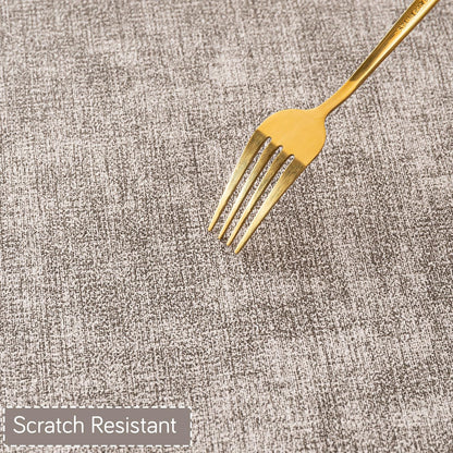 Modern Weaves Royal Luxe Faux Leather Mats for Dining Table - Fog Grey