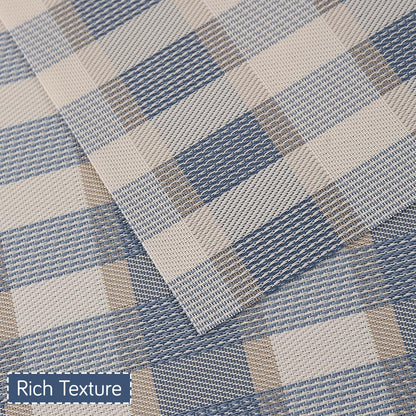 Classic Checks PVC Washable Mats for Dining Table - Pacific Blue