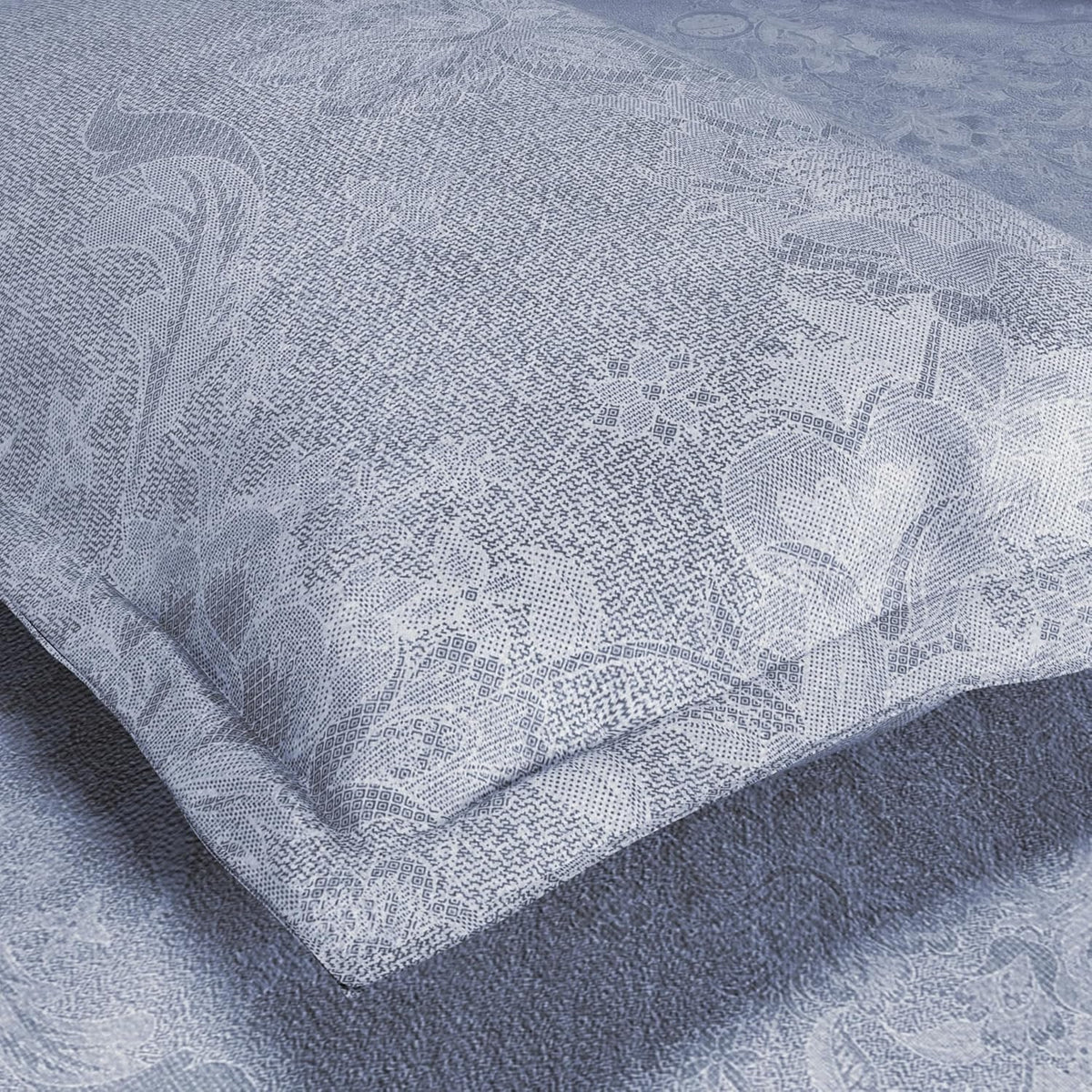 HOKIPO King Size Cotton Bedsheet, 2 Pillow Covers, Powder Blue & Ivory - image 3