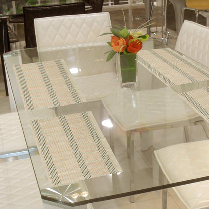 Reversible Bamboo Placemats Set Of 6 Table Mats, 45X30 Cm, Beige