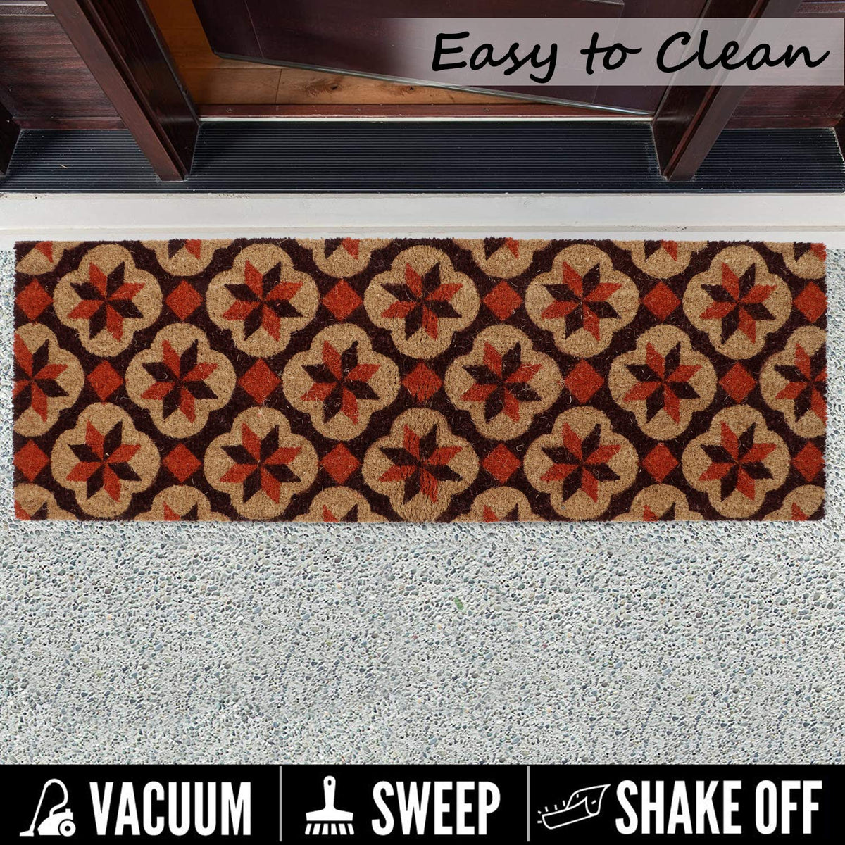 Coir Entrance Door Mat with Anti-Slip PVC Backing
