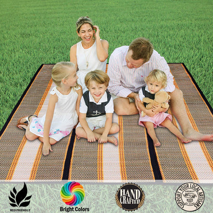 Natural Handmade Madurkathi Large Chatai Mats for Home, Black