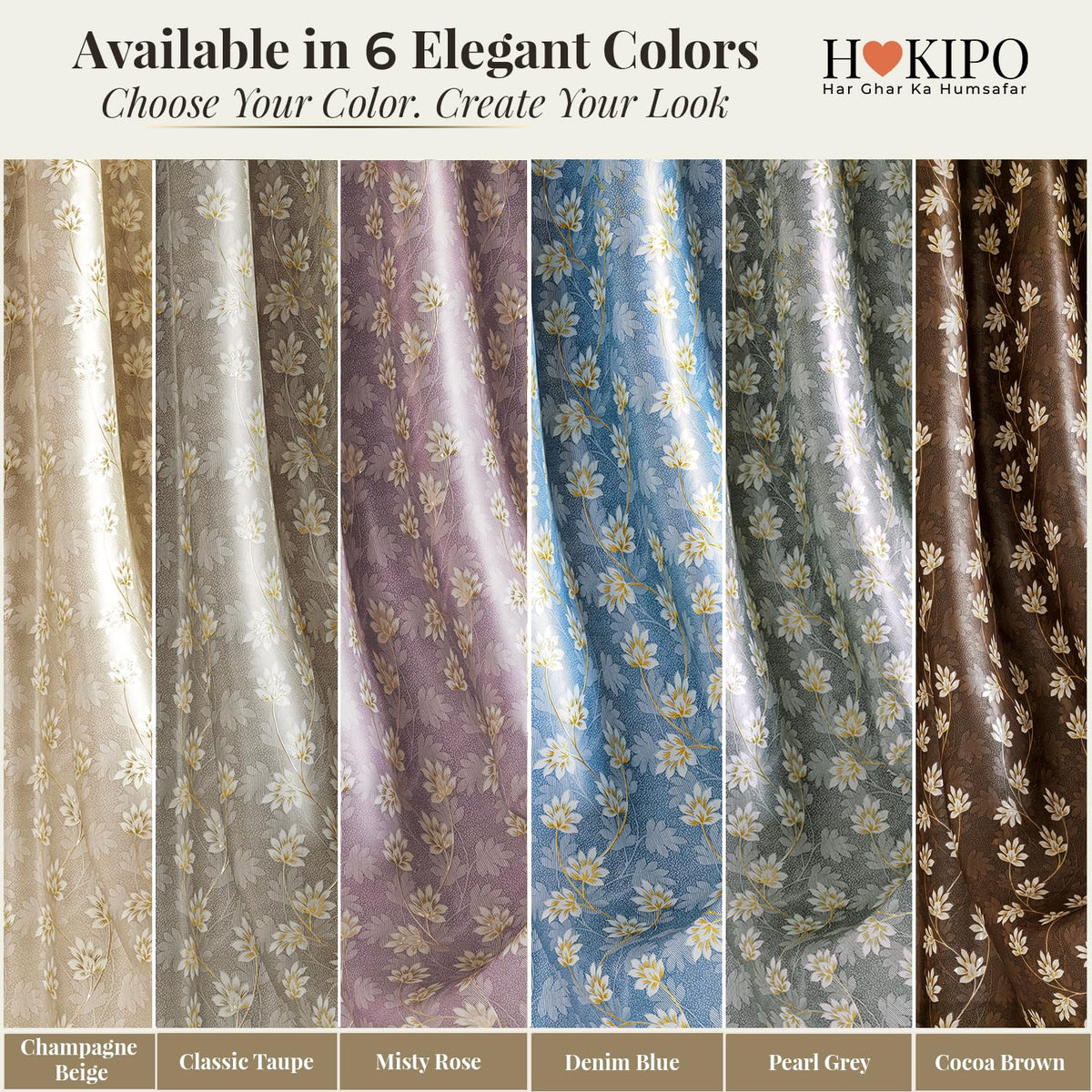 HOKIPO Vogue Shine Eyelet Curtains, 7 Feet Long - Denim Blue - image 9