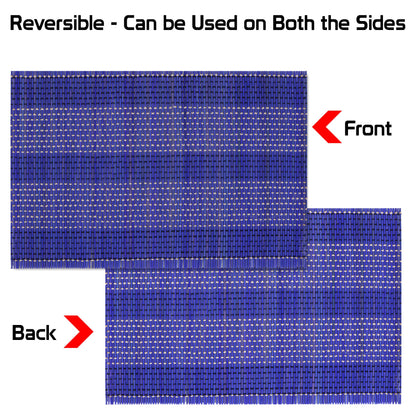 Reversible Bamboo Placemats for Dining Table Set of 6 Table Mats, 45x30 cm