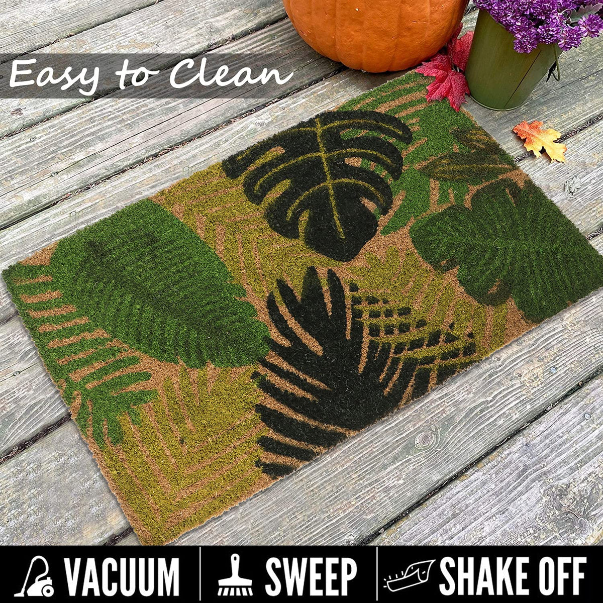 Coir Entrance Door Mat with Anti-Slip PVC Backing