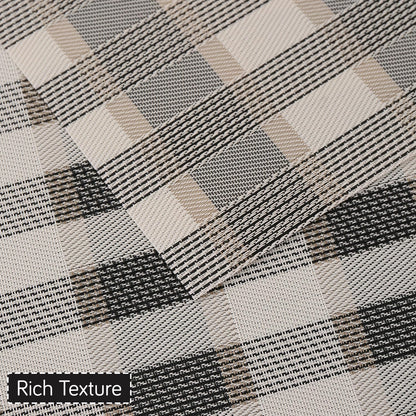 Classic Checks PVC Washable Mats for Dining Table - Sable Black