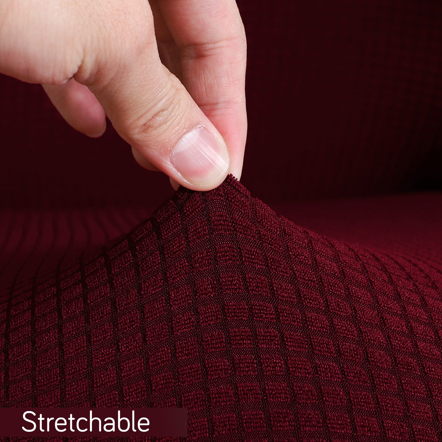 Gaming Chair Cover Stretchable Elastic Jacquard Computer Rotating Chair Seat Covers Slipcover, Burgundy