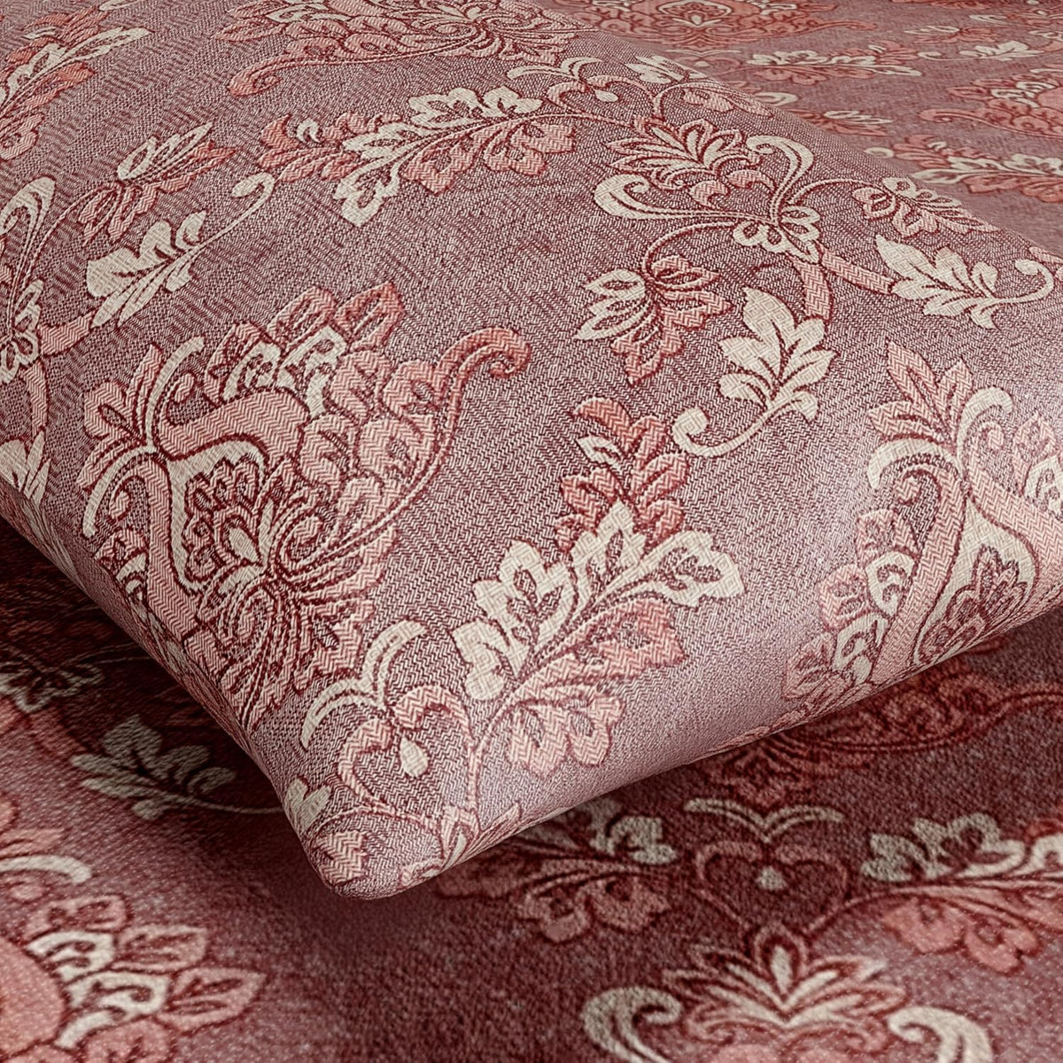 HOKIPO King Size Cotton Bedsheet, 2 Pillow Covers, Reversible, Rose - image 4
