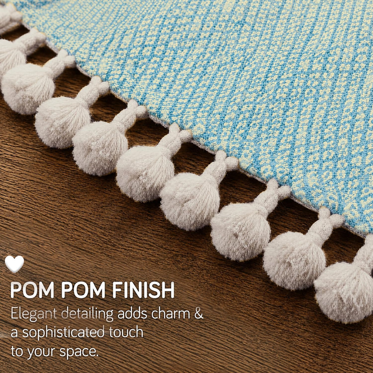 HOKIPO Oasis Palm Diamond Weave Sofa Throw Blanket, 50x60 in, Lagoon Mist - image 3
