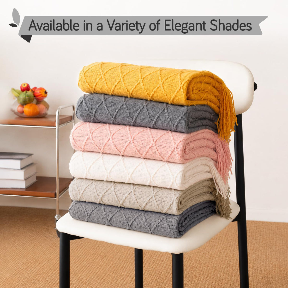 HOKIPO Diamond Knit Sofa Throw Blanket for Sofa, 50x65 in, Charcoal Grey - image 5