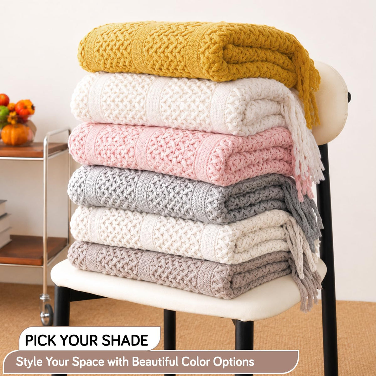 HOKIPO Open Lace Knit Sofa Throw Blanket for Sofa, 50x65 in, Truffle Brown - image 5