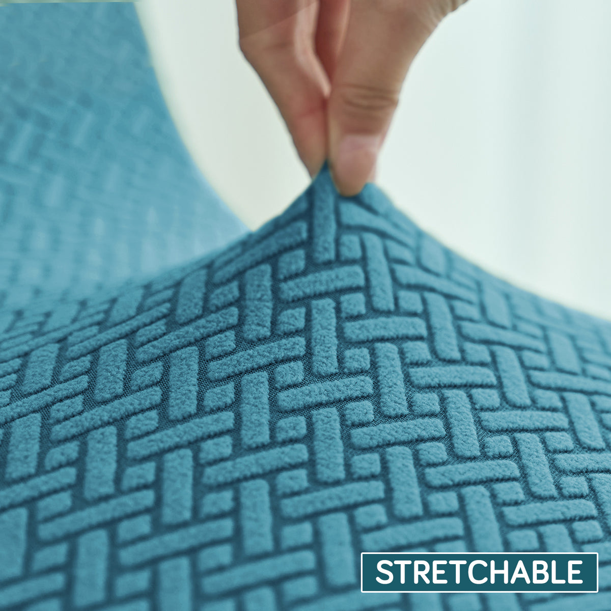 Premium Jacquard Stretchable Tub Chair Cover Slipcover, Turquoise