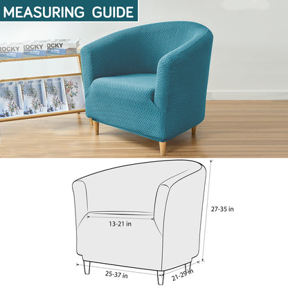 HOKIPO Premium Jacquard Stretchable Tub Chair Cover Slipcover, Turquoise